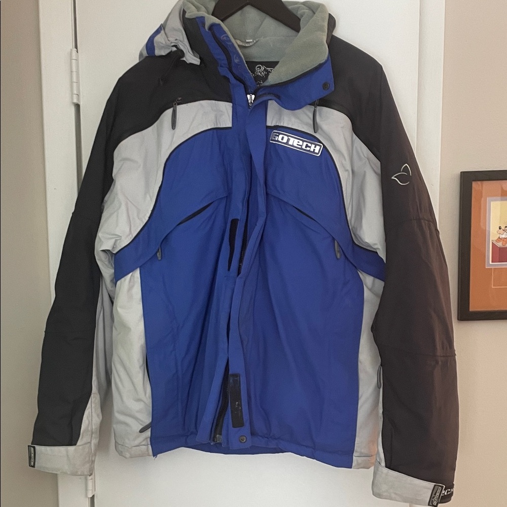 Men's Blue and Black Ski Jacket